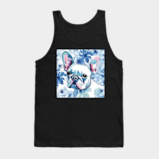 Blue Frenchie, watercolor portrait of French Bulldog Tank Top